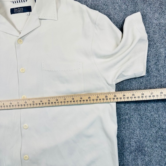 Vintage Nat Nast 100% Silk Camp Shirt Mens M Kentucky Jockey Club Horse Race - Picture 12 of 13